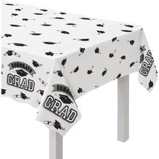 Table Decorations Amscan White & Black Graduation Table Cover by Windy City Novelties