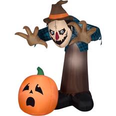 Inflatable Decorations Gemmy 7.5 ft. LED Prelit Animated Airblown Haunted Scarecrow Inflatable