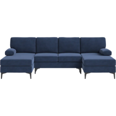 Wade Logan Amulya Dark Blue Sofa 106" 3 4 Seater