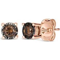 Brown - White Gold Earrings Le Vian 1/4 ct. t.w. Chocolate Diamond Earrings 14K Strawberry Gold No Color One Size