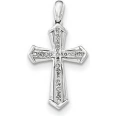 White Gold - Women Charms & Pendants Sold by: VSirius Inc, Sterling Silver Rhodium-plated Diamond Cross Pendant QP4608