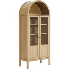 modway Tessa Arched Oak Storage Cabinet 31x71"