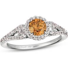Brown - Engagement Rings Le Vian Diamond Ring 1-1/6 ct tw Round Platinum Silver 7.0