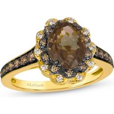 Brown - Engagement Rings Le Vian Mosaic Chocolate Quartz Ring 1/3 ct tw Diamonds 14K Honey Gold 7.0