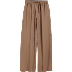 Beige - Damen Bekleidung H&M Wide Pull On Pants - Brown