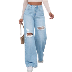 Shein Ezwear Distressed Washed Denim Jeans