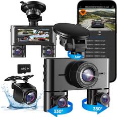 Car Care & Vehicle Accessories Hupejos 360&176; dash cam front and rear, wifi dash 64GB