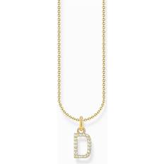 Damen - Weißgold Halsketten Thomas Sabo Essentials Gold Plated With Zirconia letter X Pendant Necklace KE2263-414-14-L45V