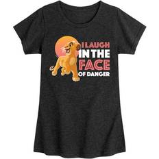 Disney The Lion King Simba I Laugh in the Face of Danger Short Sleeve Graphic T-shirt - Heather Black