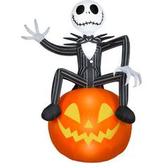 Inflatable Decorations Gemmy Halloween Inflatable Jack Skellington on Jack-O'-Lantern