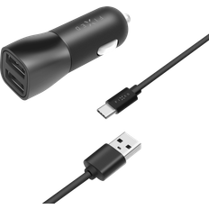 Batterien & Akkus FIXED Dual USB Car Charger 15W + USB/USB-C Cable