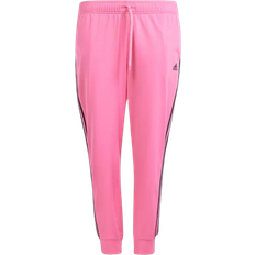 Sportswear Garment - Women Pants Adidas Women's Sportswear Essentials Warm Up Slim Tapered 3-Stripes Track Pants (Plus Size) - Pulse Magenta/Black