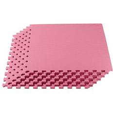 Exercise Mats & Gym Floor Mats We Sell Mats 3/8 Inch Thick Multipurpose Exercise Floor Mat with EVA Foam, Interlocking Tiles, Anti-Fatigue for Home or Gym, 24 in x 24 in