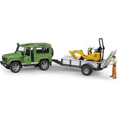 Jeeps reduziert Bruder Land Rover Defender with Trailer JCB Excavator & Man 02593