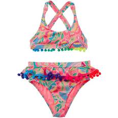 Beach Lingo Kid's Pom Swimsuit 2pcs - Punch