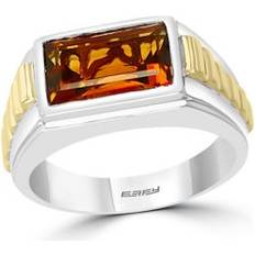 Brown Rings Effy Men's 3.3 ct. t.w. Madera Citrine Ring in Sterling Silver