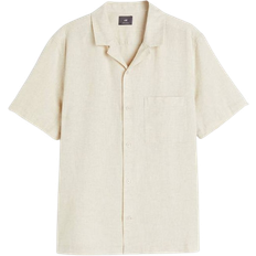 Linen - Men Clothing H&M Regular Fit Linen-Blend Shirt - Light Beige