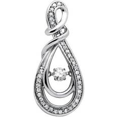 Jewelry Unlimited Inifinity Tear Drop Dancing Pendant - Silver/Diamonds