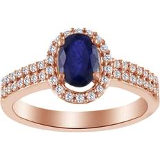 Jewel Zone Solitaire Ring - Rose Gold/Sapphire/Diamonds