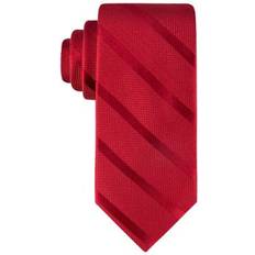 Tommy Hilfiger Red Ties Tommy Hilfiger Men's Solid Textured Stripe Tie Red ONE SIZE