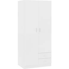 vidaXL 2 Drawers White Chipboard Garderobe 80x180cm