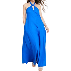 I.N.C. International Concepts Linen Halter Neck Maxi Dress - Intense Cobalt
