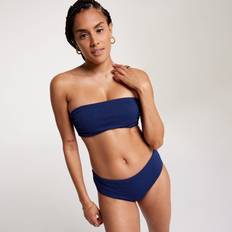 XXL Bikini Tops Calia CALIA Women's Shirred Strapless Bandeau Low Support Swim Top, Medium, Opulent Blue Texture