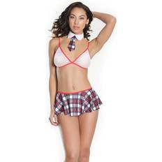 White Lingerie Sets Coquette School Girl with Skirt and Collar One