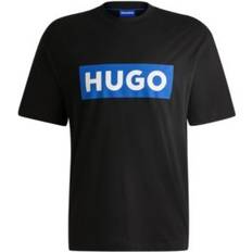 Hugo Boss Men T-shirts Hugo Boss Nico Jersey T-shirt With Blue Logo - Black