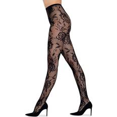 Women Support Pantyhose Lechery Women's Floral Net Pair of Tights Black L/XL