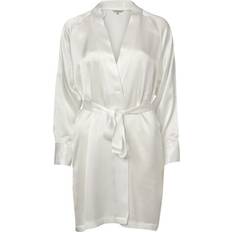 Hvite - M Cape & Ponchos Lady Avenue Pure Silk Short Kimono Benhvit silke Dame