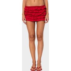 Red - Women Skirts Edikted Constance Ruffled Mini Skirt