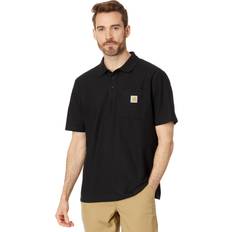 Carhartt Men Polo Shirts Carhartt Men's Big & Tall Loose Fit Midweight Short-Sleeve Pocket Polo, Black