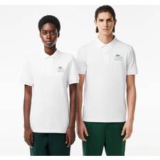 Unisex - White Polo Shirts Lacoste Unisex Logo Print Stretch PiquÃ© Polo White