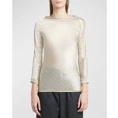 Gold - Women Blouses Giorgio Armani Shiny Viscose Raw-Edge Blouse GOLD 28