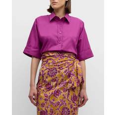 Shirts Vanessa Bruno Bobby Cotton Elbow Sleeve Shirt Violet