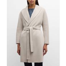 White - Women Coats Max Mara Messi Belted Coat