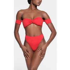 SKIMS Red Bikinis SKIMS Off The Shoulder Bikini Top Red Signature