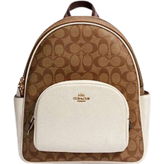 Coach Court Backpack In Signature Canvas - Gold/Khaki/Chalk