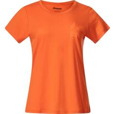 Bergans Dame T-skjorter Bergans Rabot Mount Wool Tee Women Alert Orange