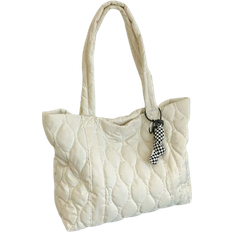 Large Shoulder Tote Bag - Beige