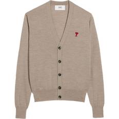 Beige - Men Cardigans Ami Paris Beige de Cœur Cardigan 271 LIGHT BEIGE