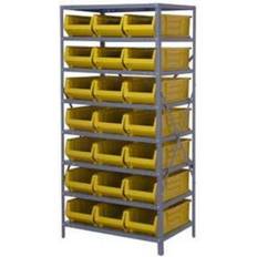 Quantum Storage Systems Hulk Hopper Bins Yellow/Gray Shelving System 36x75"