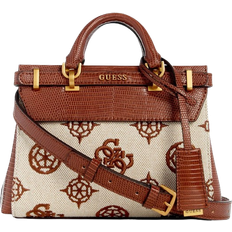 Guess Handbags Guess Sestri Canvas Peony Mini Satchel - Brown