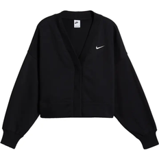 Cotton - Women Cardigans Nike Women's Sportswear Phoenix Fleece Over-Oversized Cardigan - Black/Sail