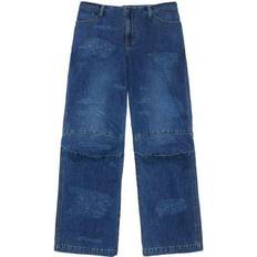 Cotton - Unisex Jeans Distressed Wide-leg Jeans