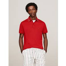 Tommy Hilfiger Red Polo Shirts Tommy Hilfiger Men's Regular Fit Monotype Interlock Polo Red Dark Magma