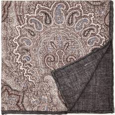 Einstecktücher Brunello Cucinelli Men's Silk Paisley-Print Pocket Square DARK GREY