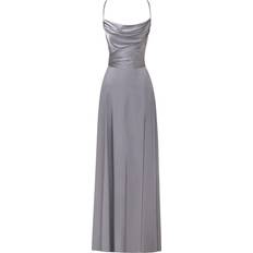 Milla Boudoir Silk Slip Dress - Silver