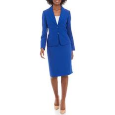 Polyester - Women Suits Le Suit Le Suit Shawl-Collar Slim Skirt Suit, Regular and Petite Sizes Twilight Blue